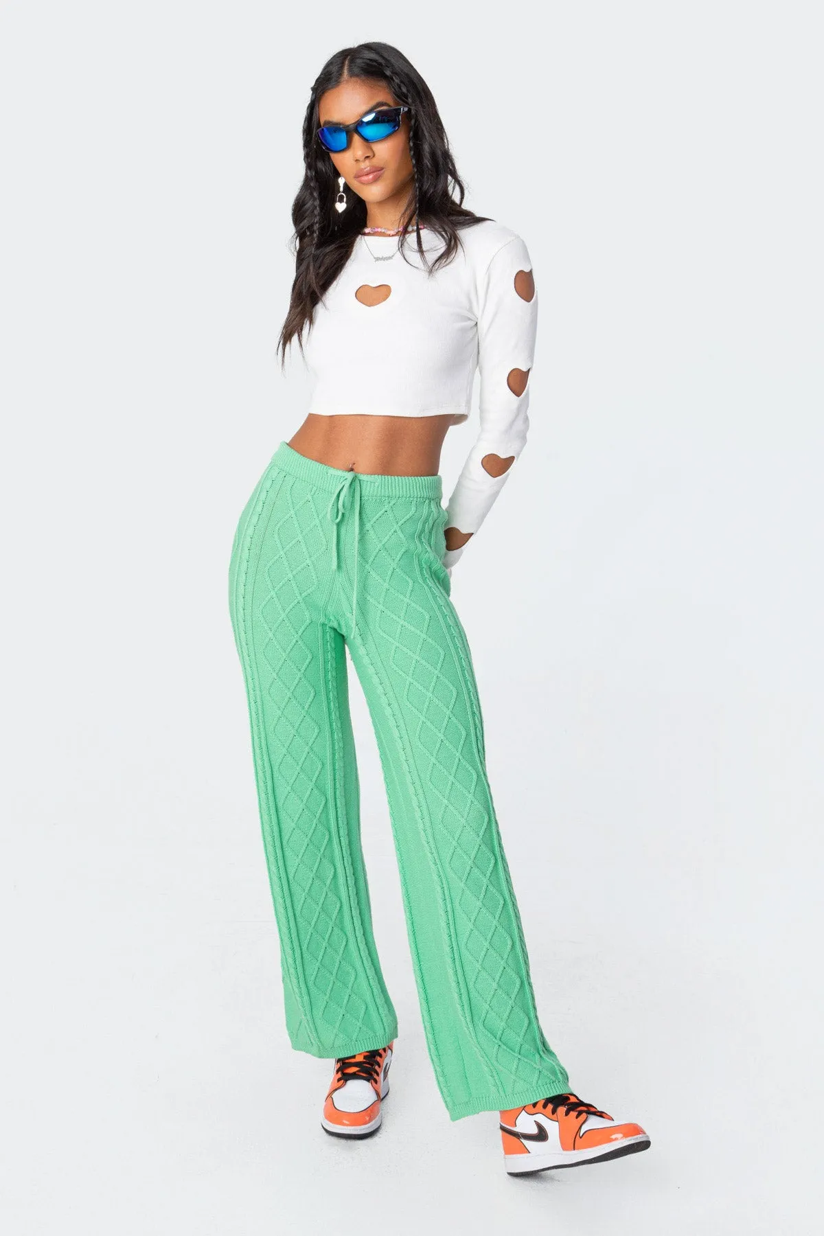 Kasey Cable Knit Pants sold by Edikted product image thumbnail 4
