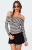 Striped Fold Over Top sold by Edikted