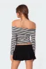 Striped Fold Over Top sold by Edikted