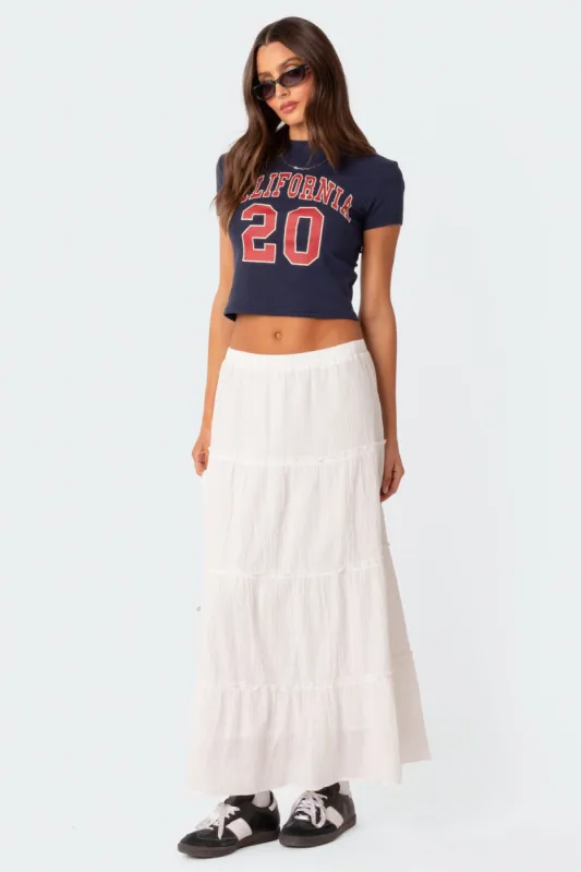 Charlotte Tiered Maxi Skirt sold by Edikted