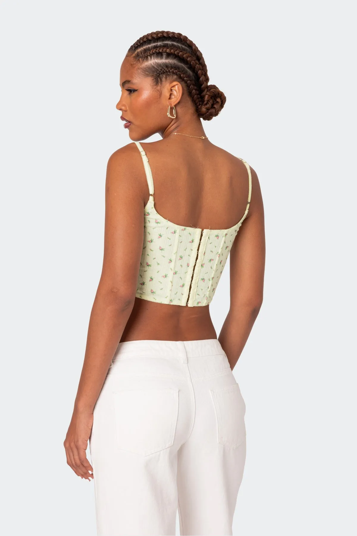 Rosey Printed Pointelle Corset sold by Edikted product image thumbnail 5