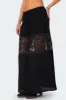 Double Tie Lace Panel Maxi Skirt sold by Edikted