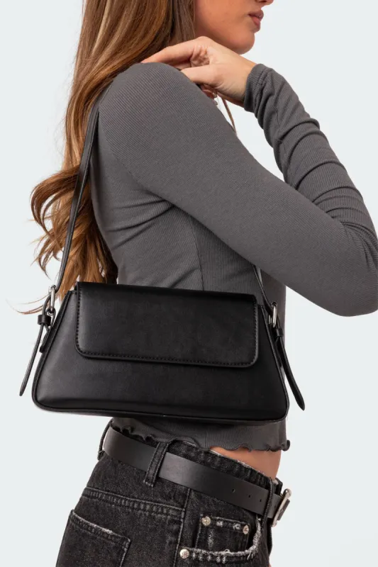 Leia Faux Leather Shoulder Bag sold by Edikted