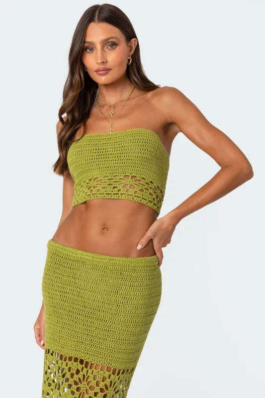 Ida Crochet Tube Top sold by Edikted