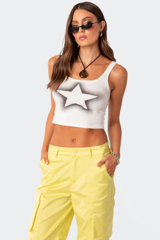 Spray Star Tank Top made by Edikted