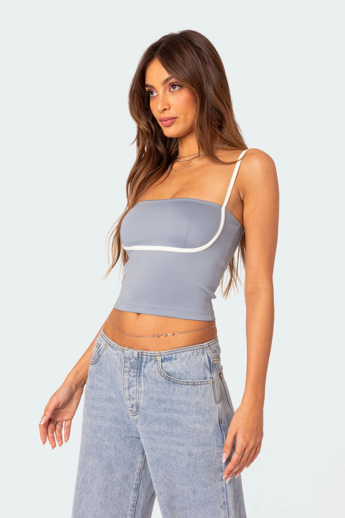 Yang Contrast Strap Tank Top sold by Edikted product image thumbnail 3