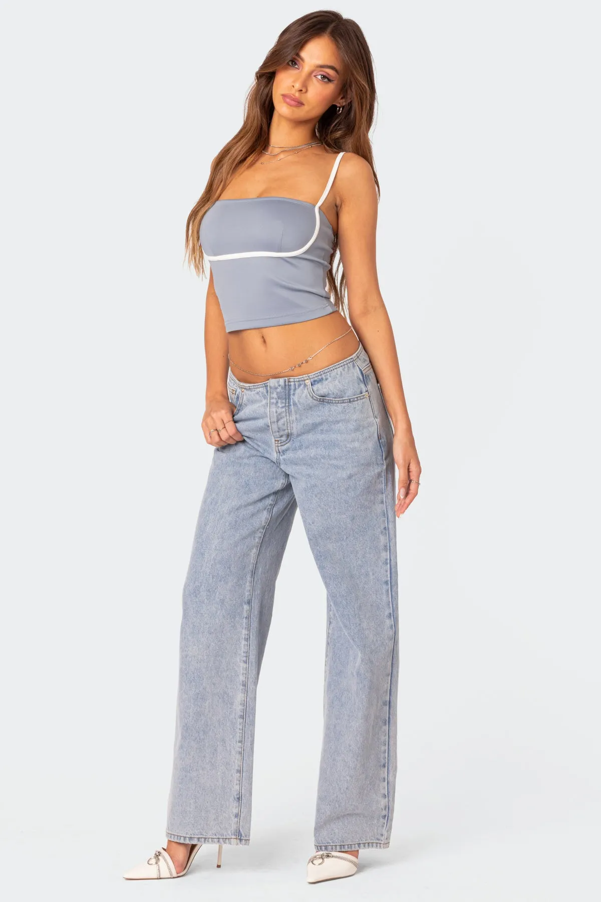 Yang Contrast Strap Tank Top sold by Edikted product image thumbnail 4