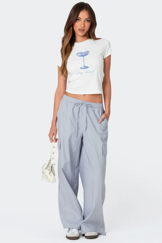 Phoenix Linen Look Cargo Pants sold by Edikted