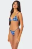 Preppy Plaid Triangle Bikini Top sold by Edikted