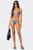 Preppy Plaid Triangle Bikini Top sold by Edikted