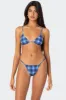 Preppy Plaid Triangle Bikini Top sold by Edikted