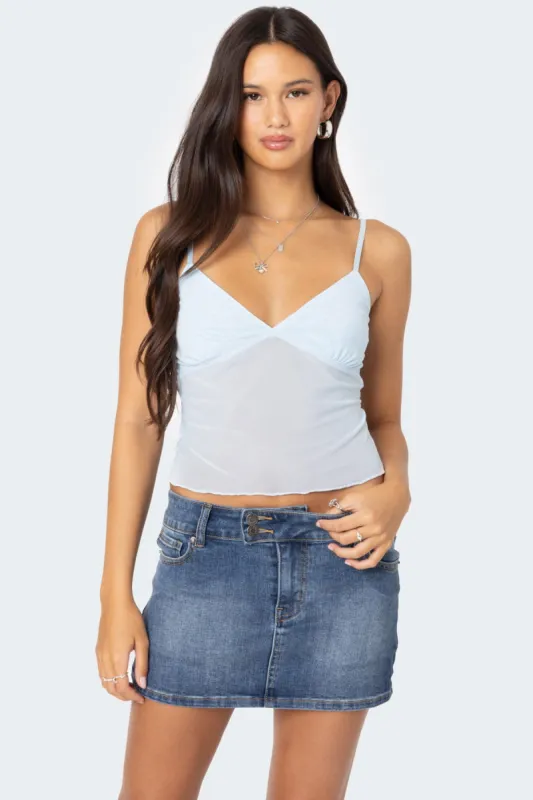 Serafina Sheer Mesh Tank Top sold by Edikted