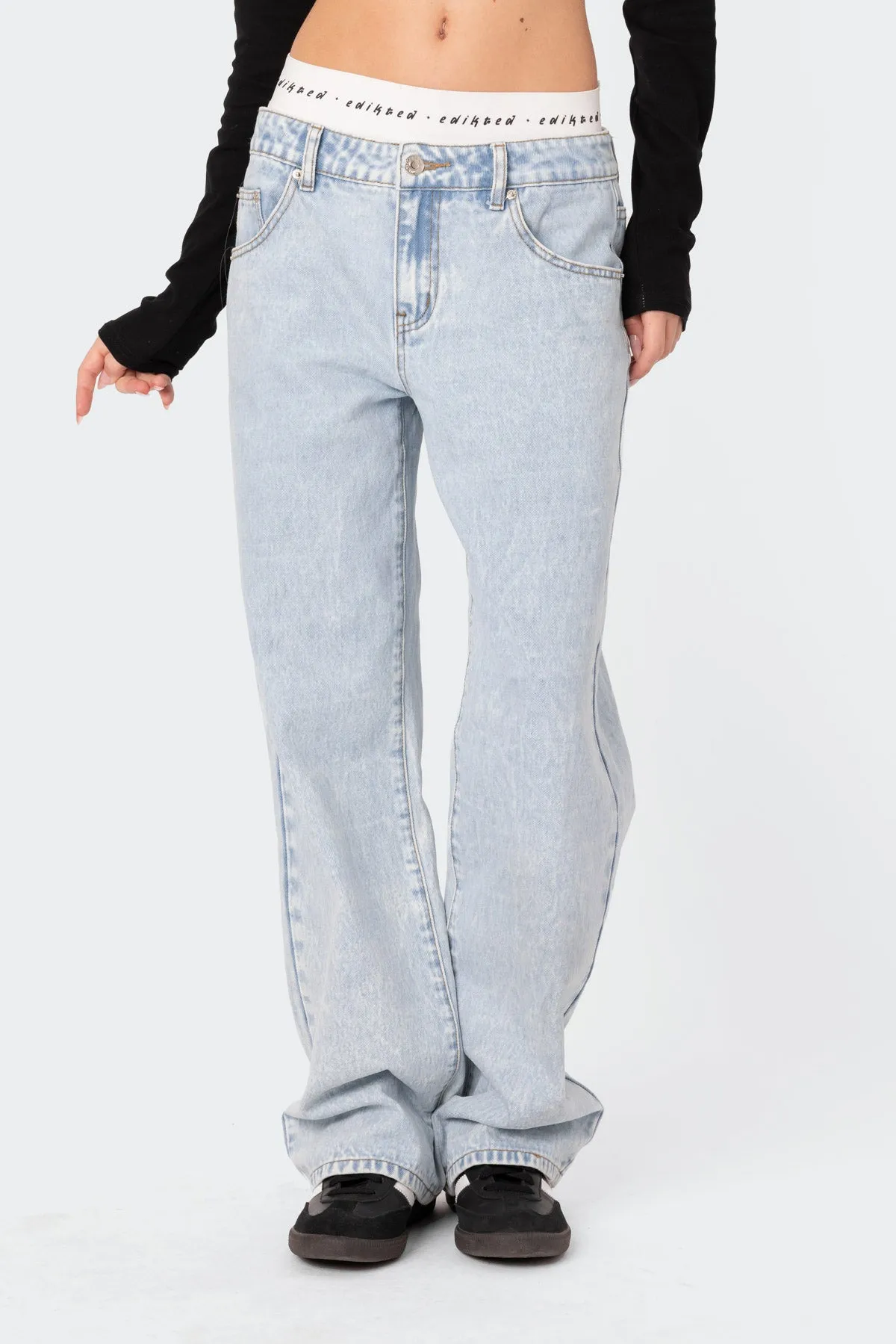 Low Rise Two Piece Elastic Brief Jeans sold by Edikted product image thumbnail 2