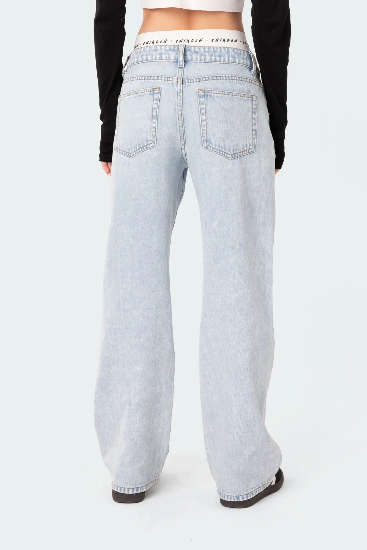 Low Rise Two Piece Elastic Brief Jeans sold by Edikted product image thumbnail 4