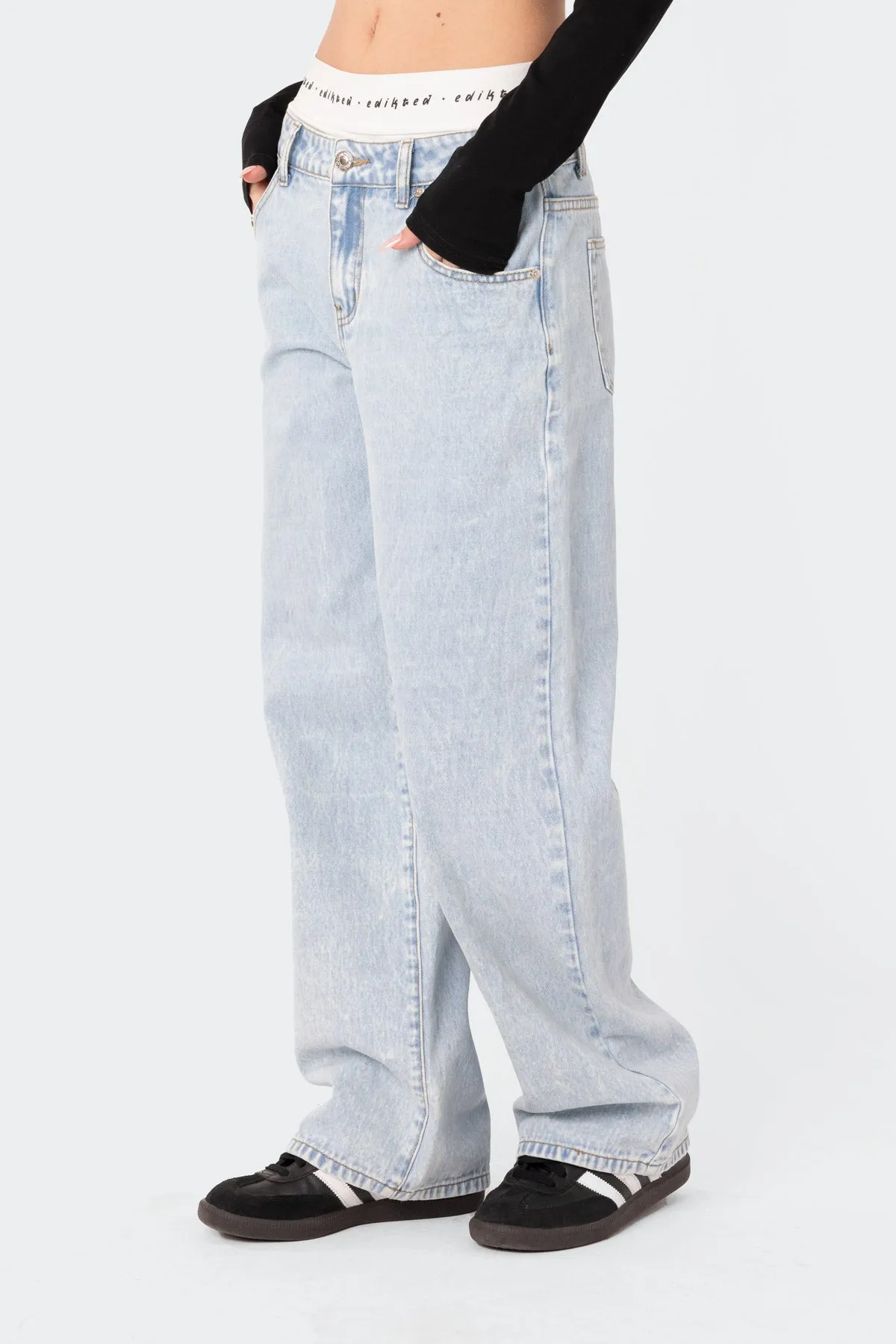 Low Rise Two Piece Elastic Brief Jeans sold by Edikted product image thumbnail 3