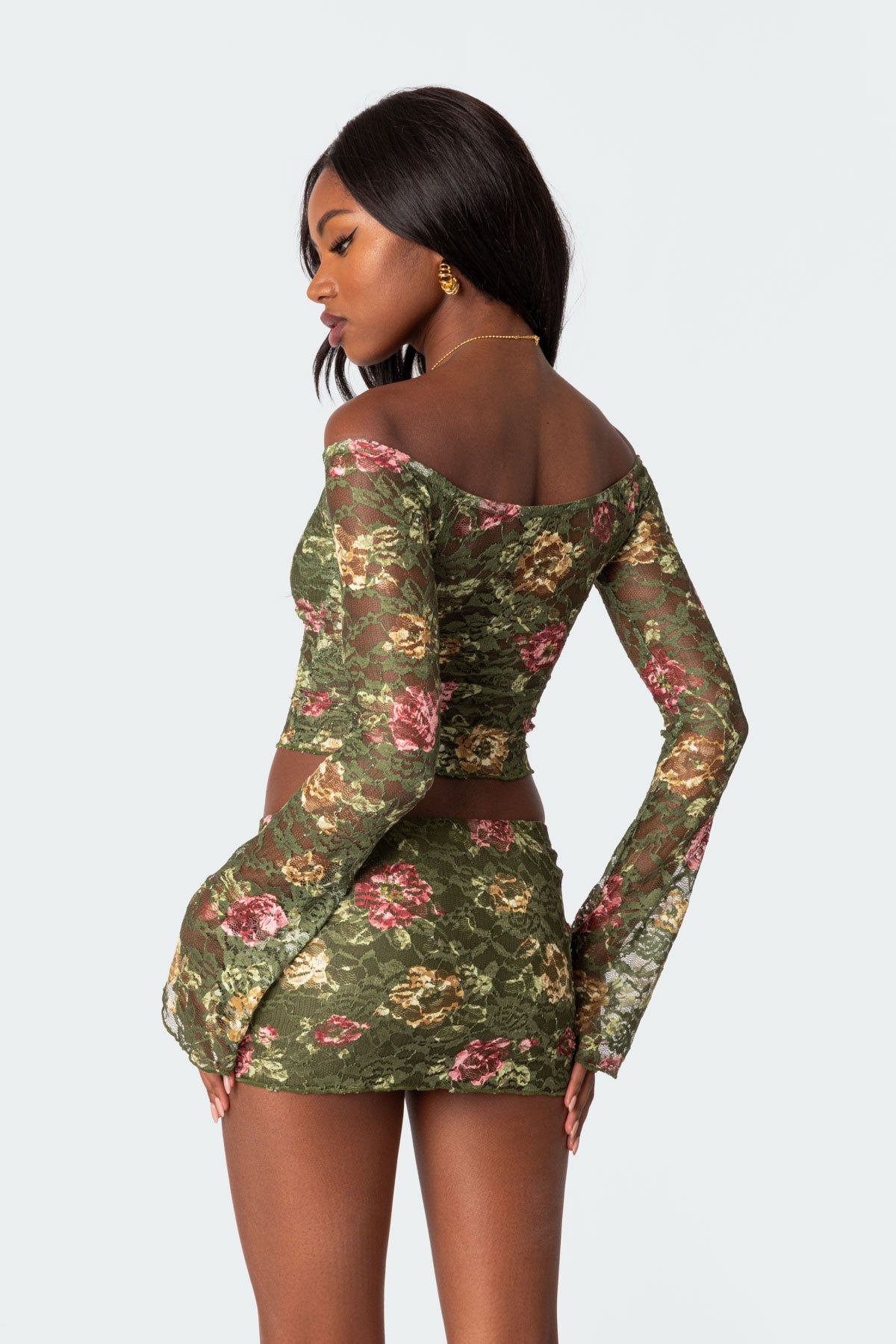 Orchard Printed Sheer Lace Top sold by Edikted product image thumbnail 5