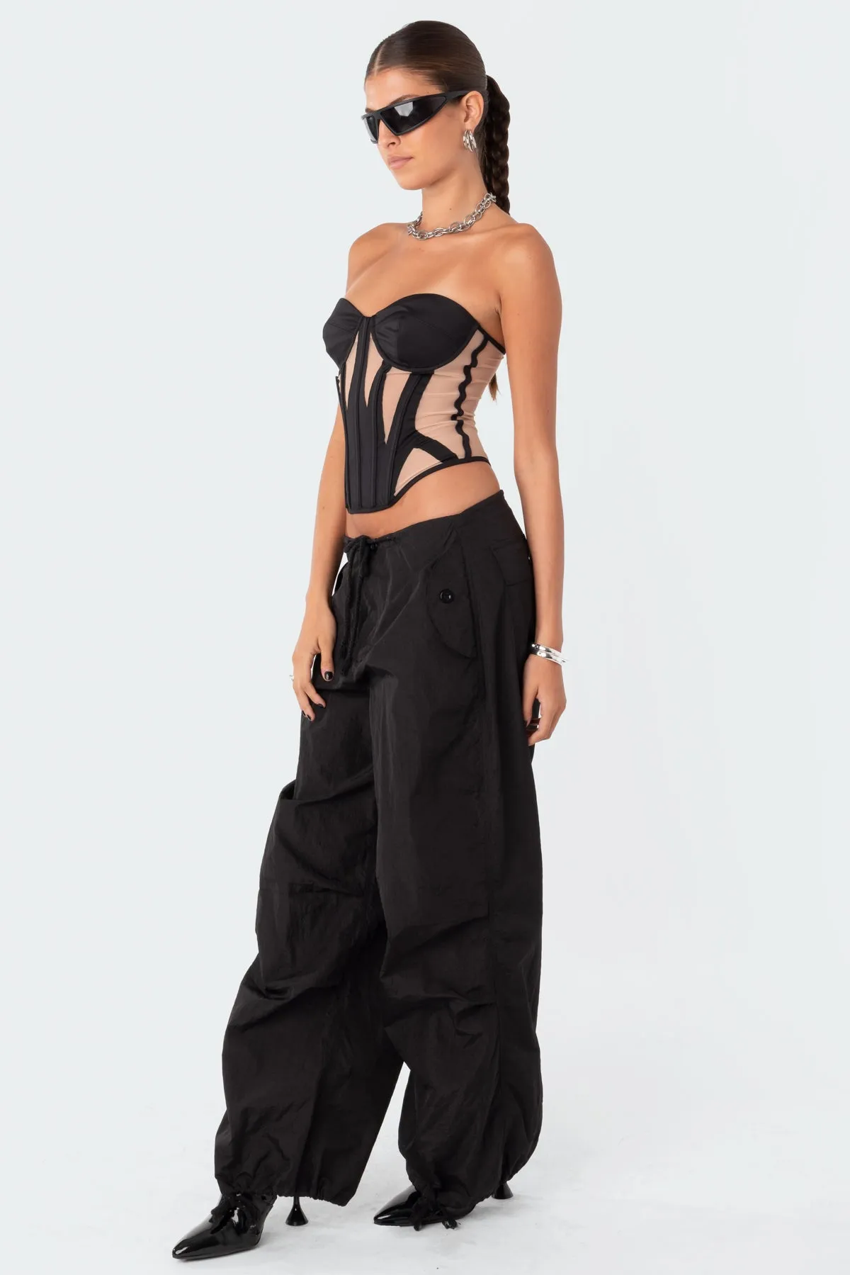 Galaxy Cupped Mesh Corset sold by Edikted product image thumbnail 3