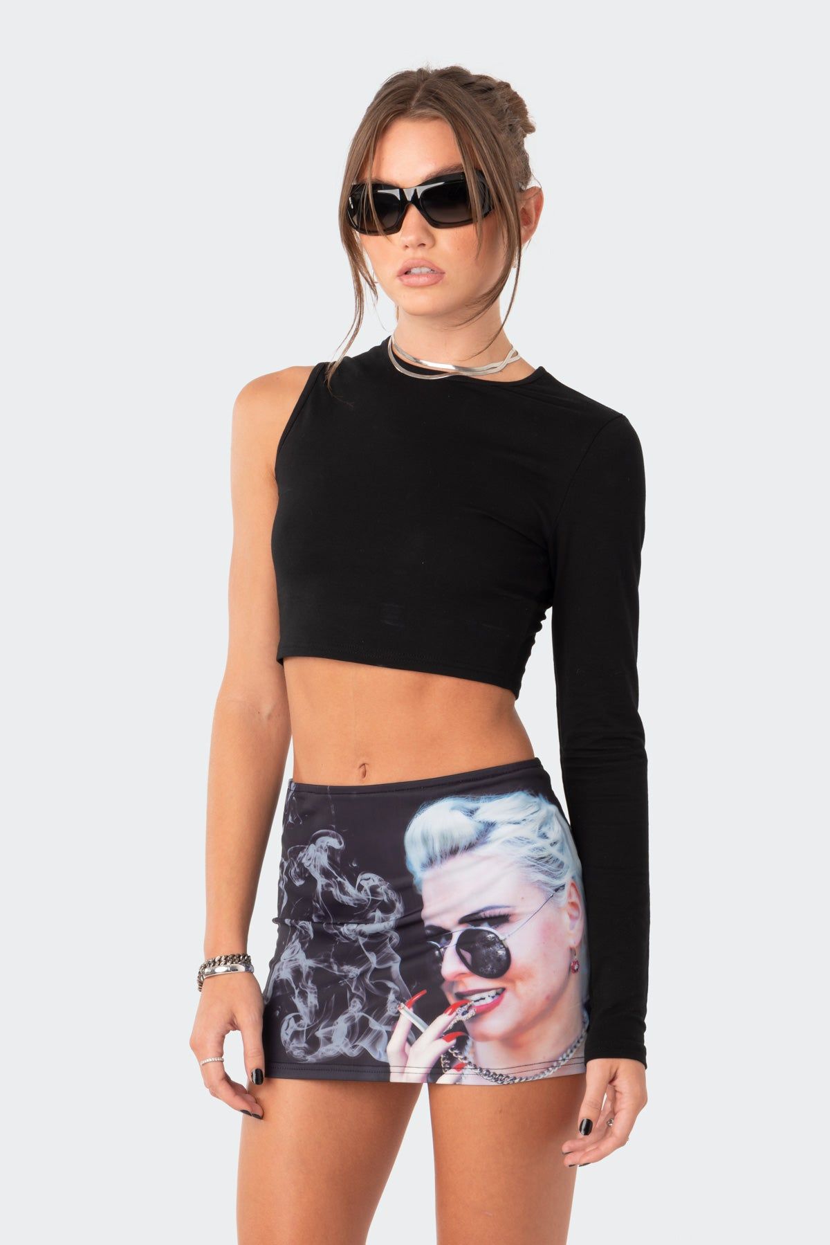 Lennox One Sleeve Top sold by Edikted