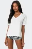 Loose Fit V Neck T Shirt sold by Edikted