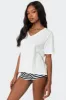 Loose Fit V Neck T Shirt sold by Edikted
