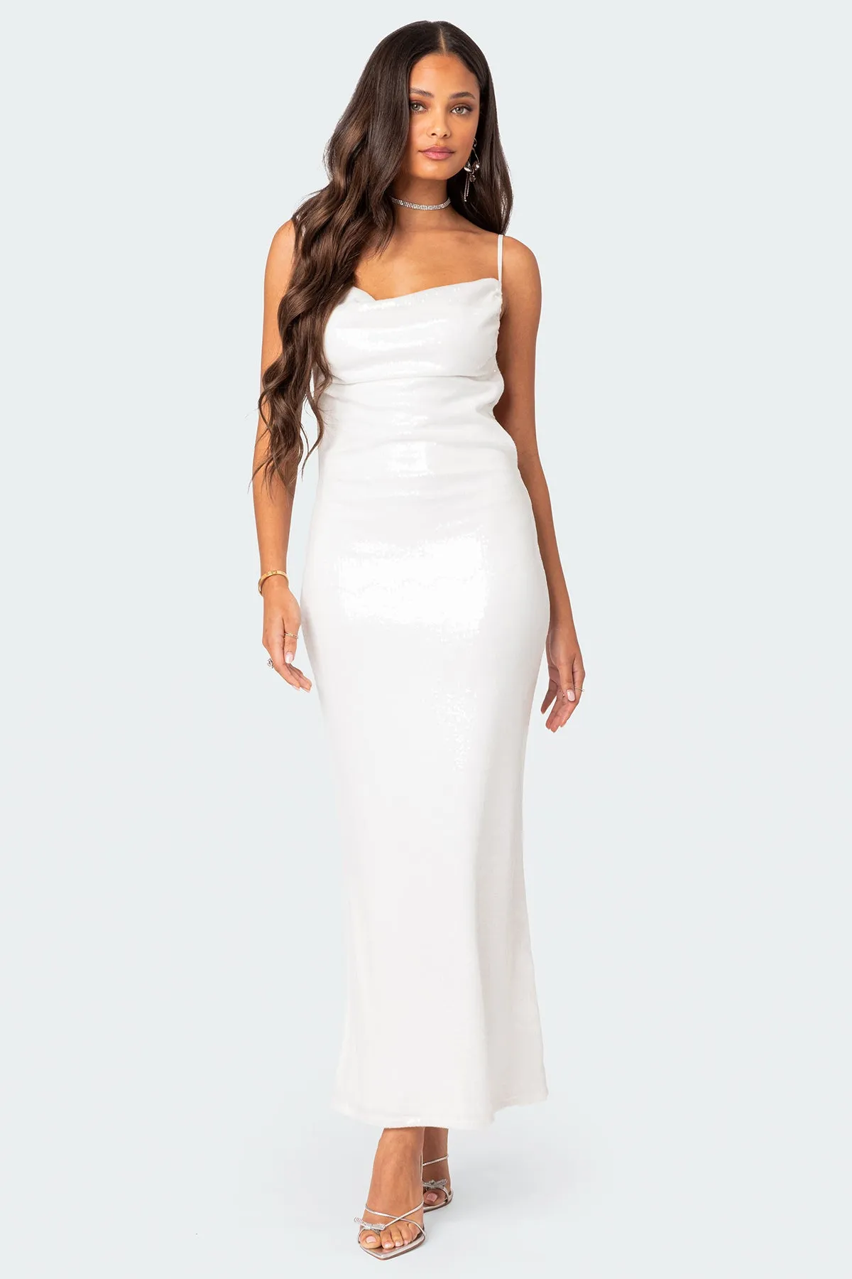 Nellie Sequin Open Back Maxi Dress sold by Edikted product image thumbnail 2
