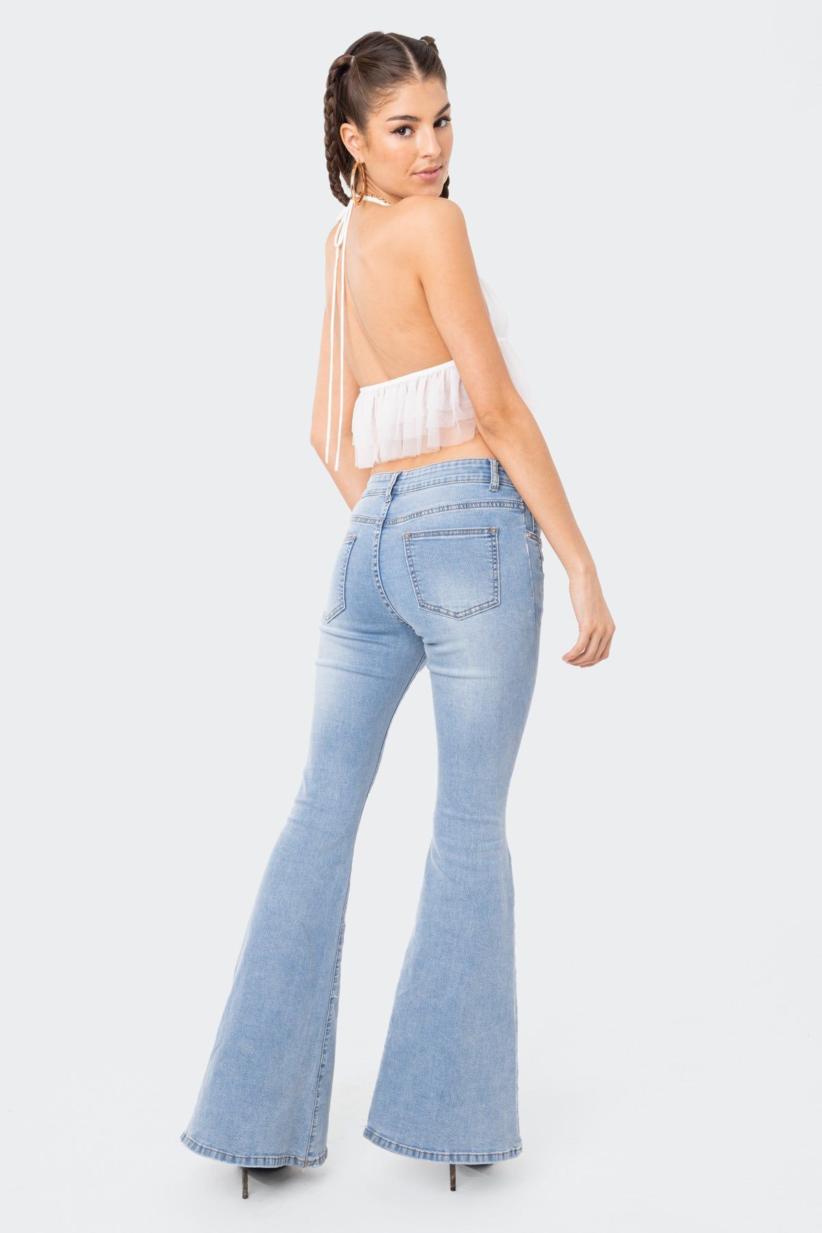Paola Halter Mesh Ruffle Top sold by Edikted product image thumbnail 6