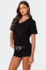 Loose Fit V Neck T Shirt sold by Edikted