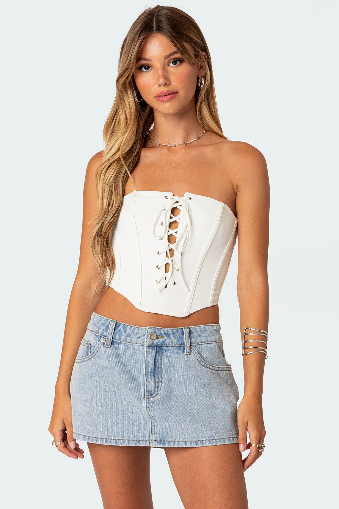 Kilah Lace Up Corset sold by Edikted