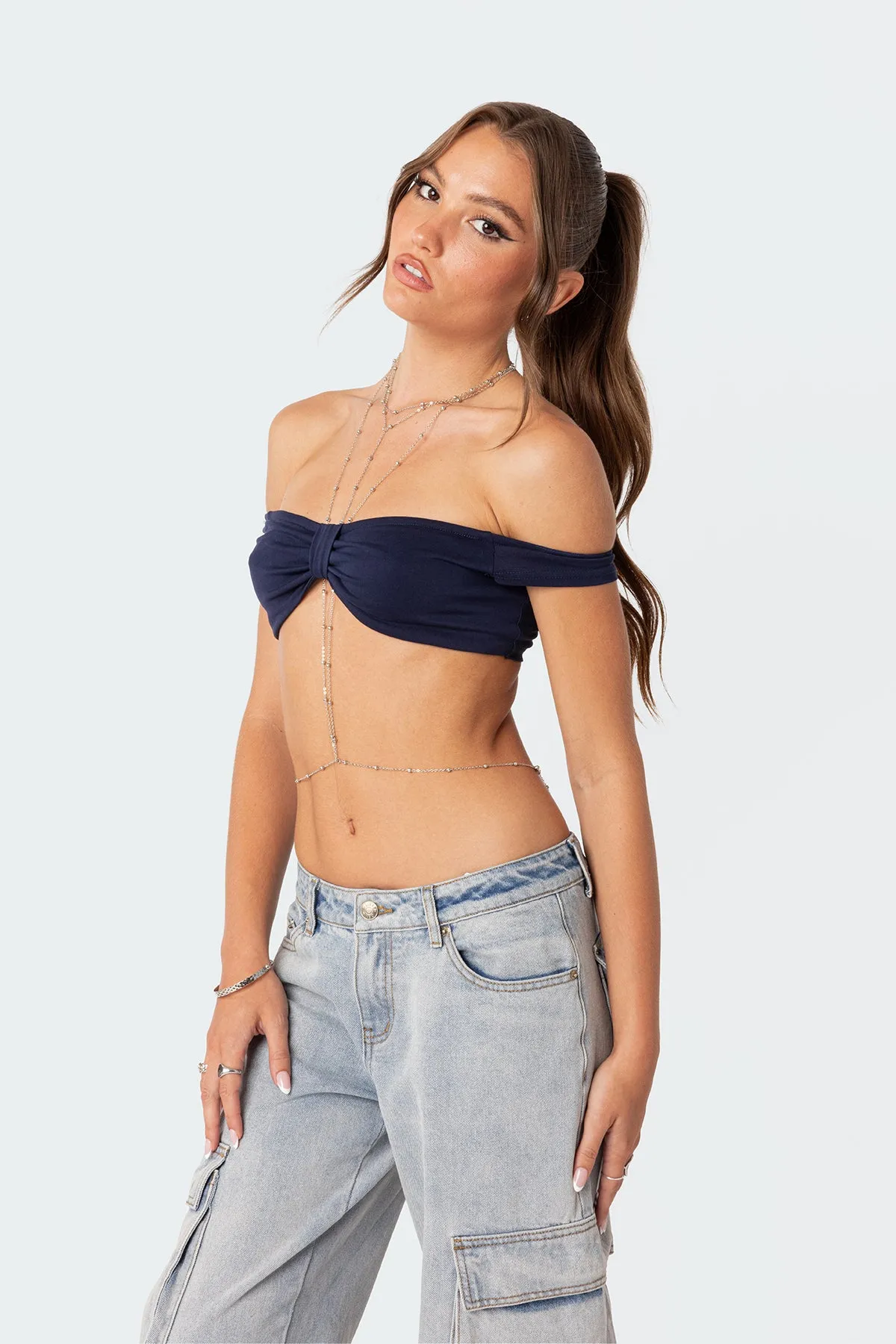 Renata Off Shoulder Crop Top sold by Edikted product image thumbnail 3