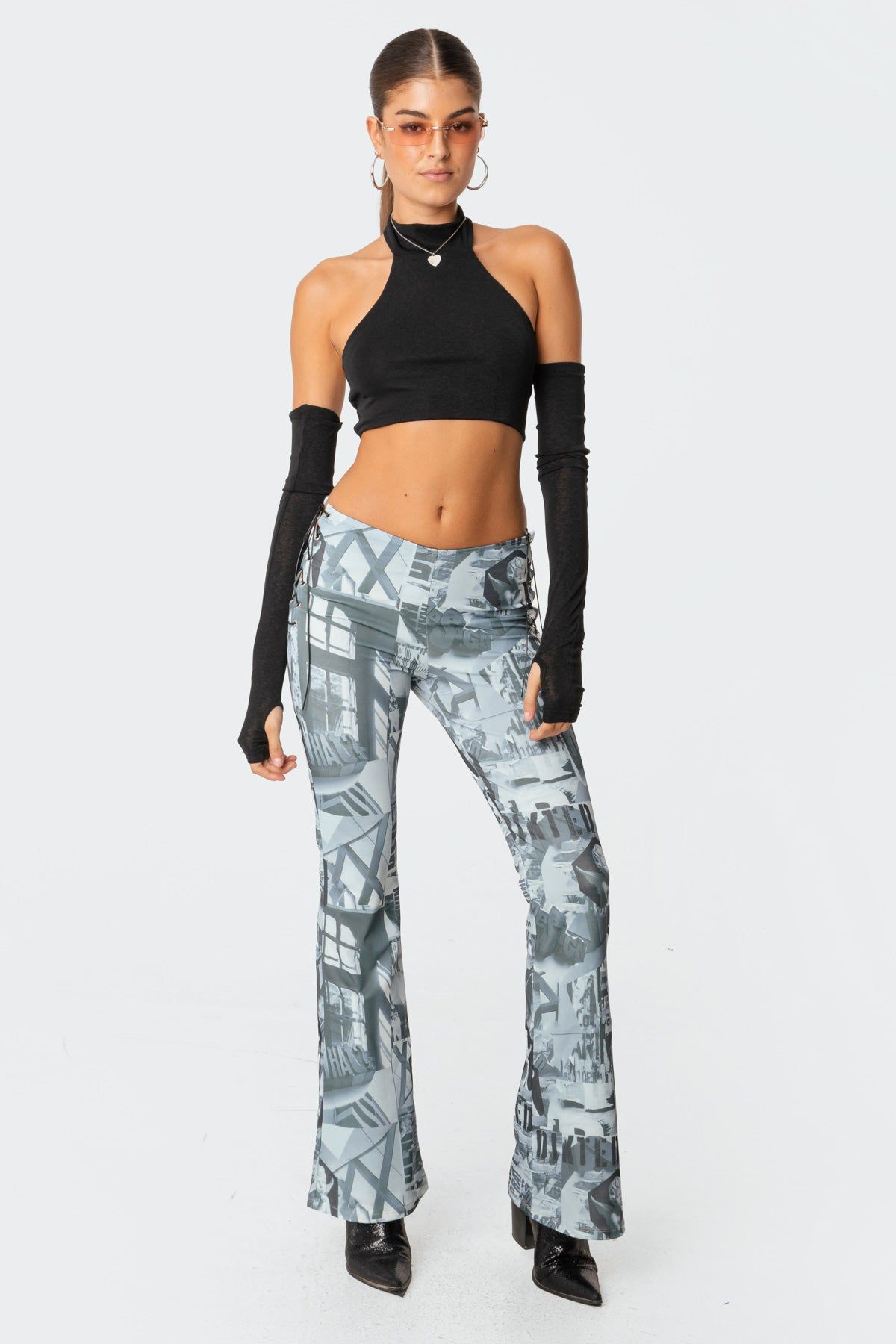 Eva Sleeve Halter Top sold by Edikted