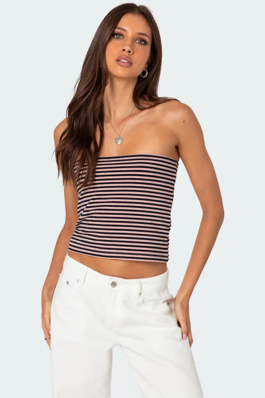 Lilah Striped Tube Top sold by Edikted
