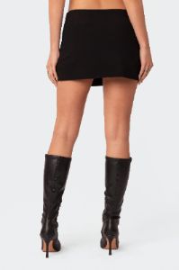 Double Slit Low Rise Mini Skirt sold by Edikted