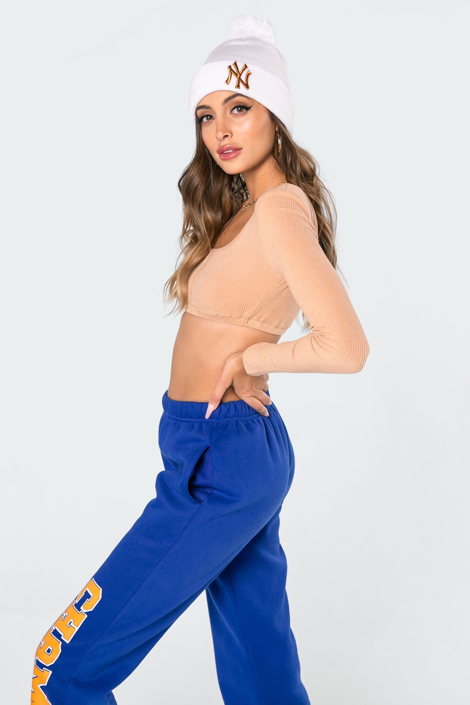 Sydney Ribbed Open Back Crop Top sold by Edikted product image thumbnail 3