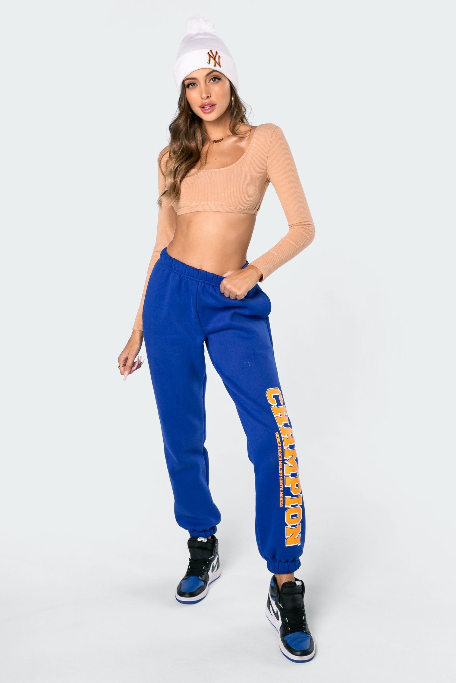 Sydney Ribbed Open Back Crop Top sold by Edikted product image thumbnail 2