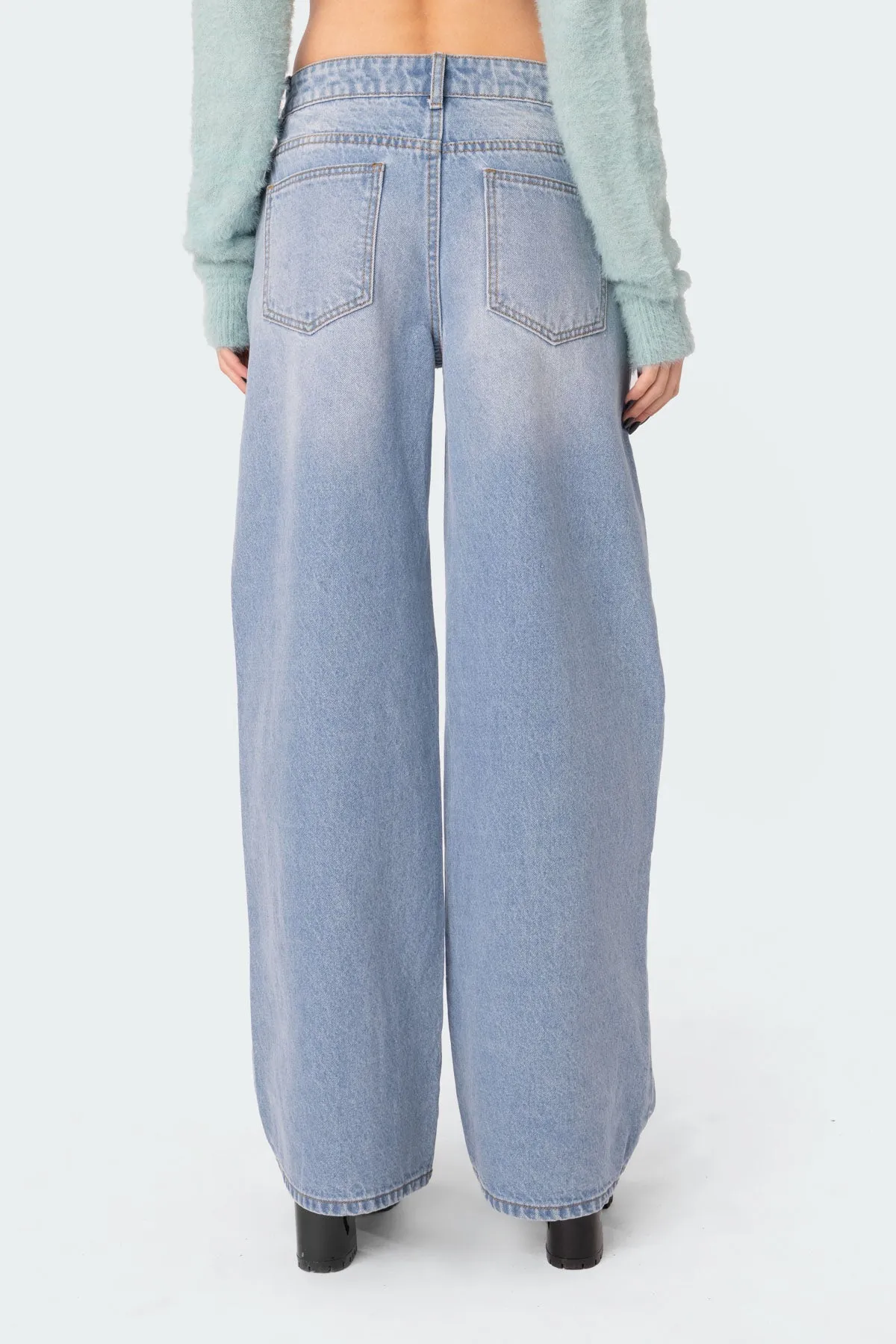 Distressed Low Rise Boyfriend Jeans sold by Edikted product image thumbnail 5