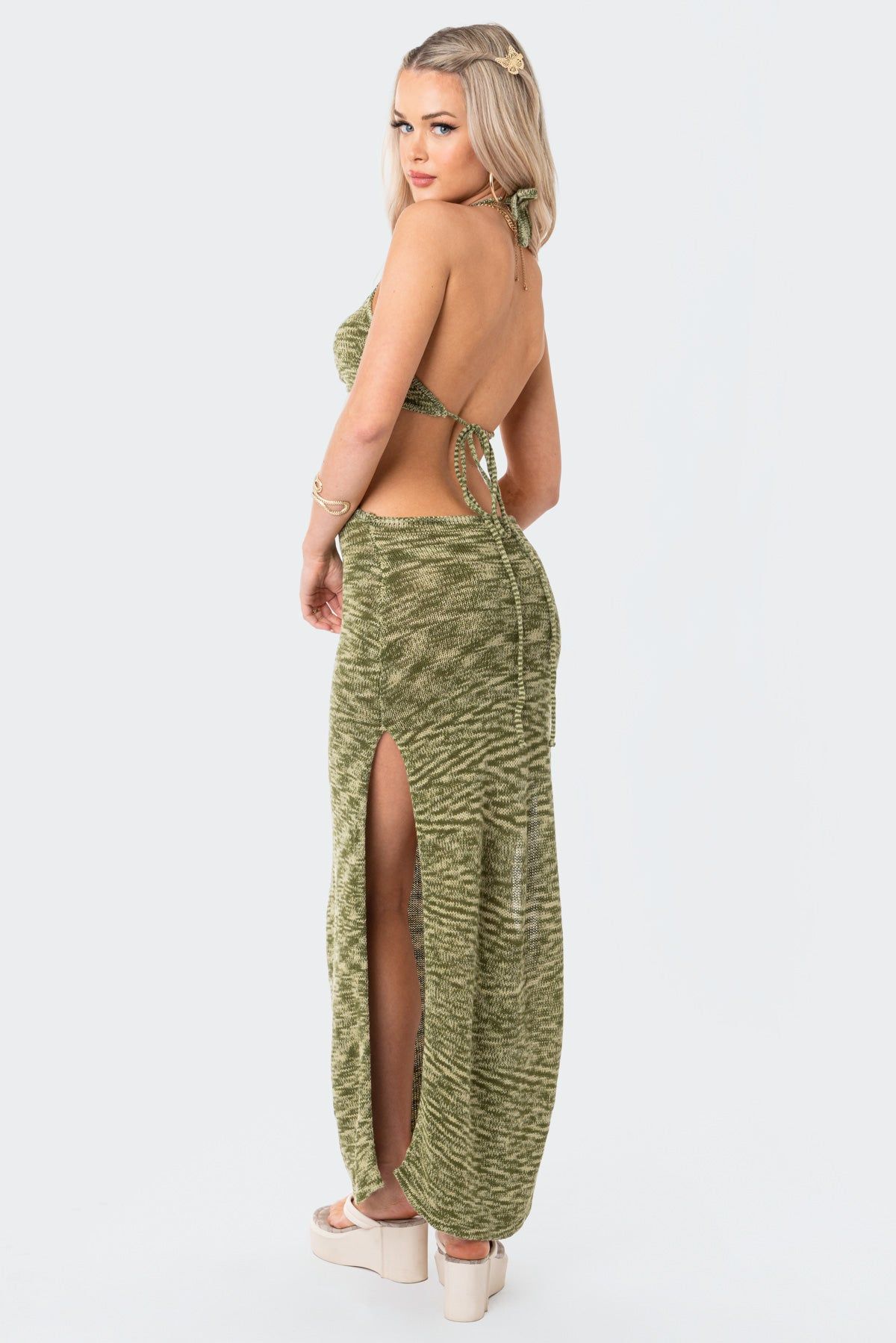 Alissa Cut-Out Knitted Maxi Dress sold by Edikted product image thumbnail 2