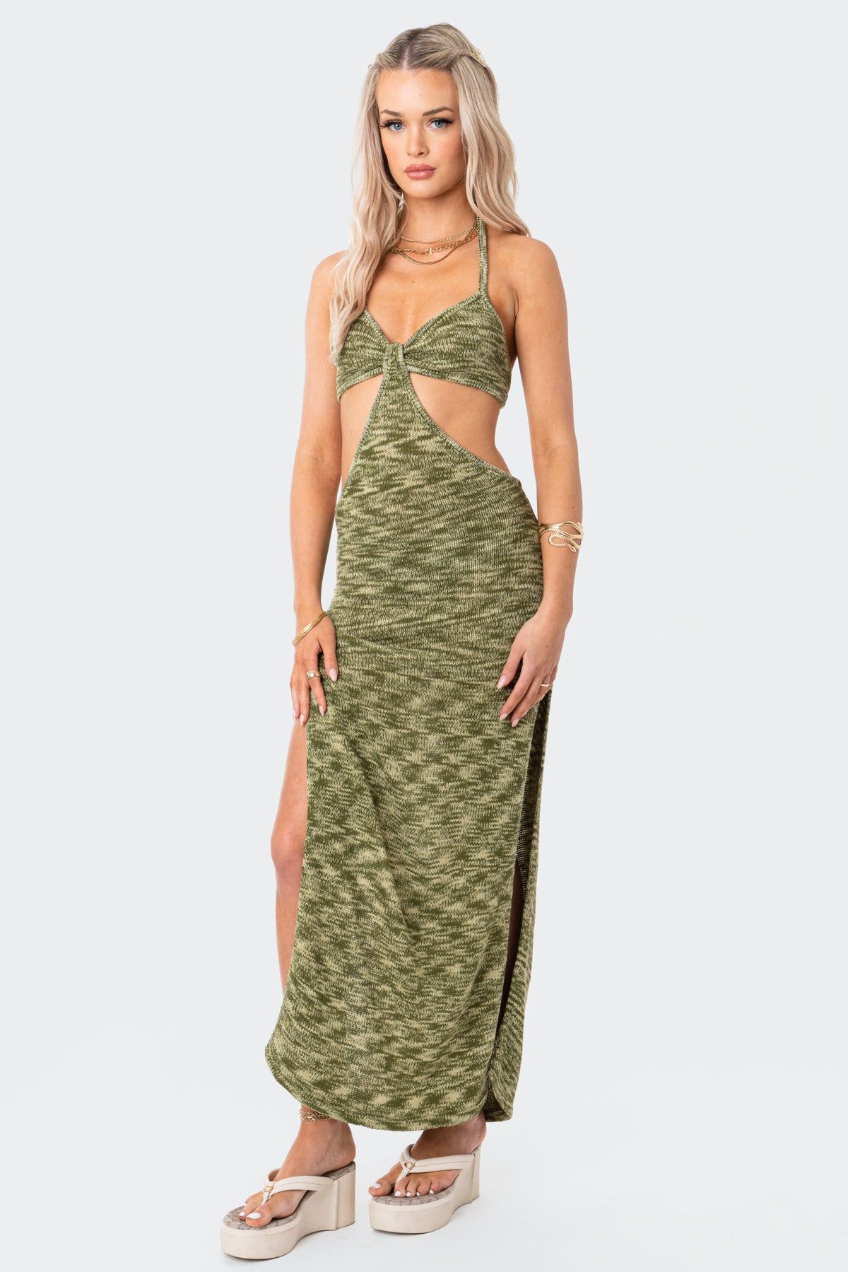 Alissa Cut-Out Knitted Maxi Dress sold by Edikted product image thumbnail 4