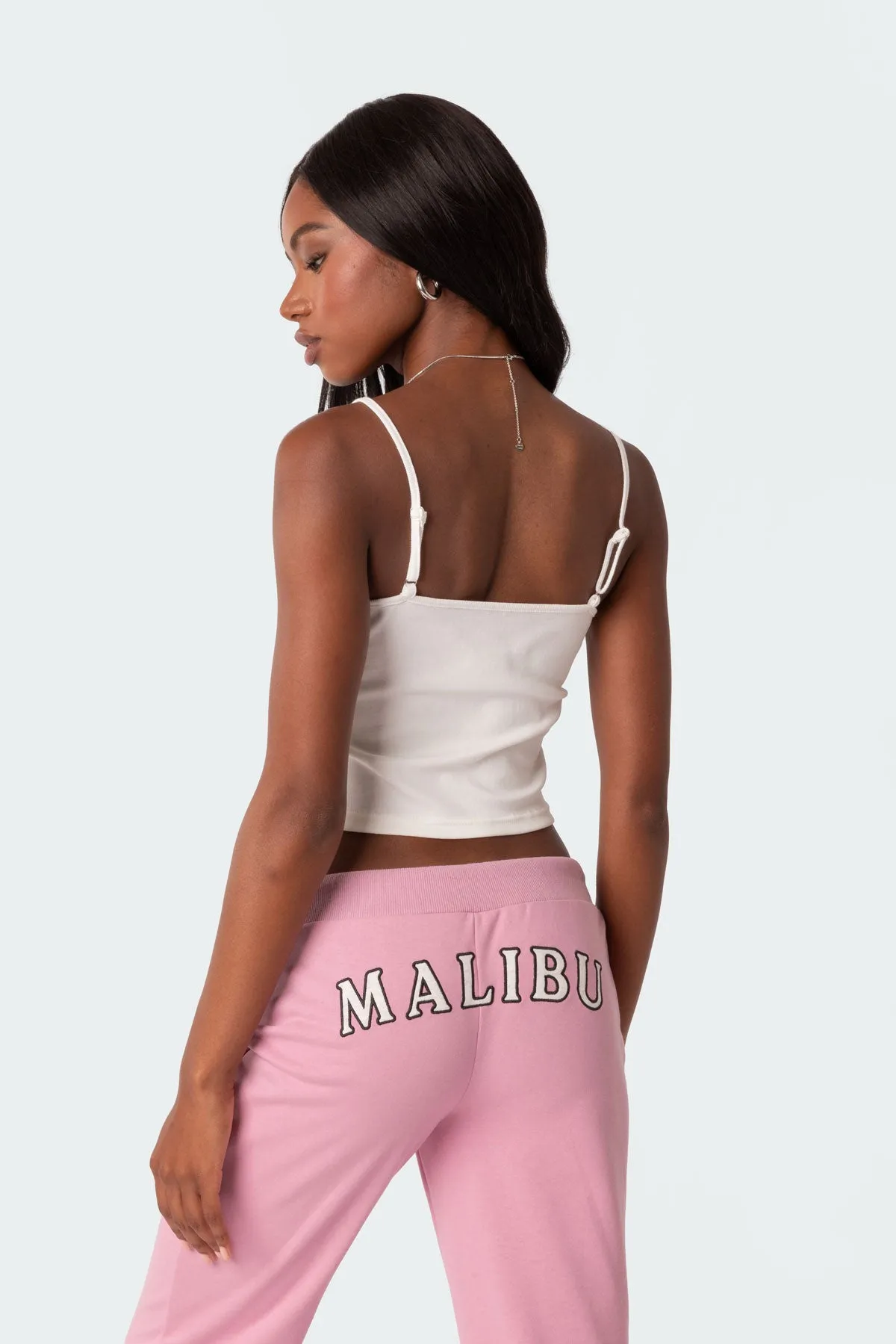 Lace Trim Ribbed Tank Top sold by Edikted product image thumbnail 3