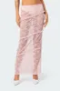Myra Sheer Lace Ruffle Maxi Skirt sold by Edikted
