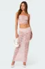 Myra Sheer Lace Ruffle Maxi Skirt sold by Edikted