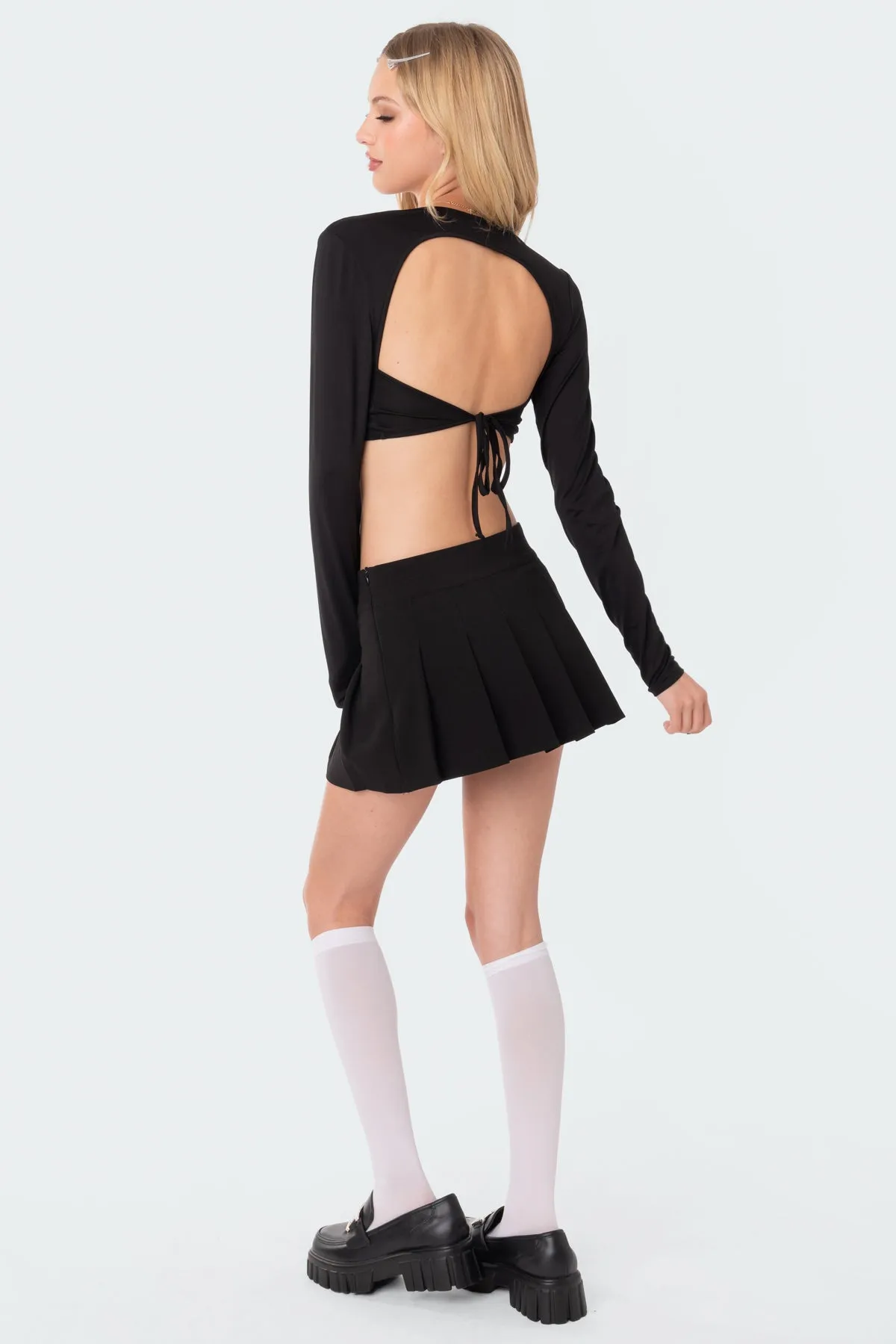 Reina Cut Out Open Back Crop Top sold by Edikted product image thumbnail 4