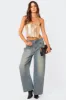 Braya Washed Low Rise Baggy Jeans sold by Edikted