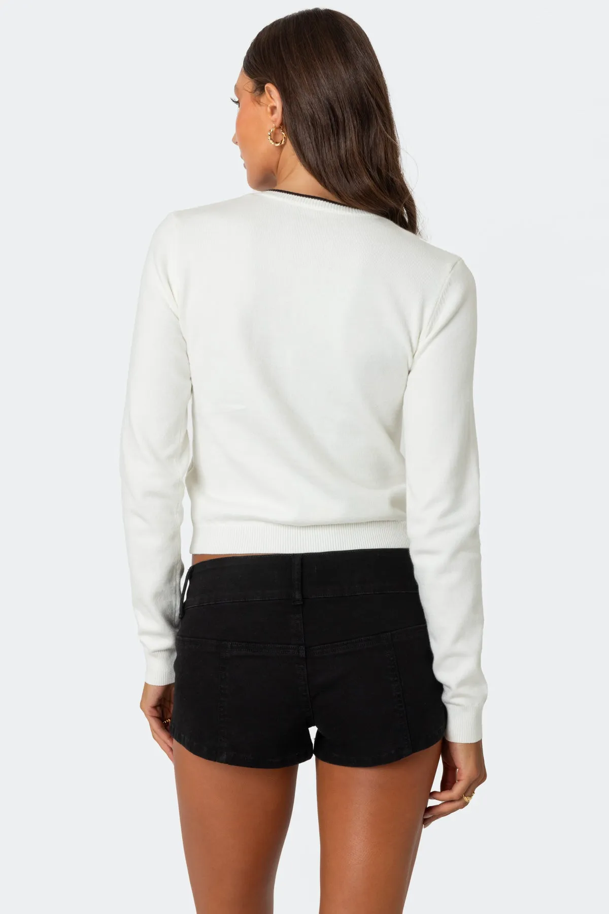 Contrast Bow Knit Cardigan sold by Edikted product image thumbnail 5