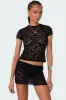 Kaori Sheer Lace T Shirt sold by Edikted