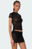 Kaori Sheer Lace T Shirt sold by Edikted