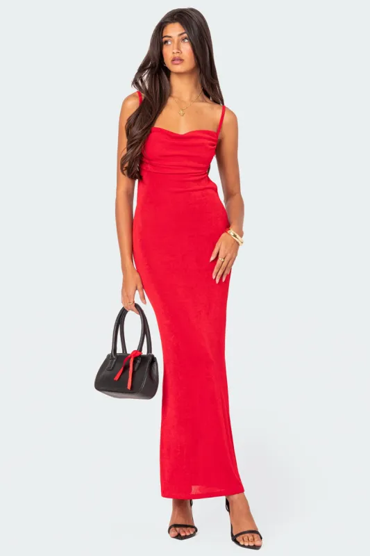 Clea Open Back Maxi Dress sold by Edikted