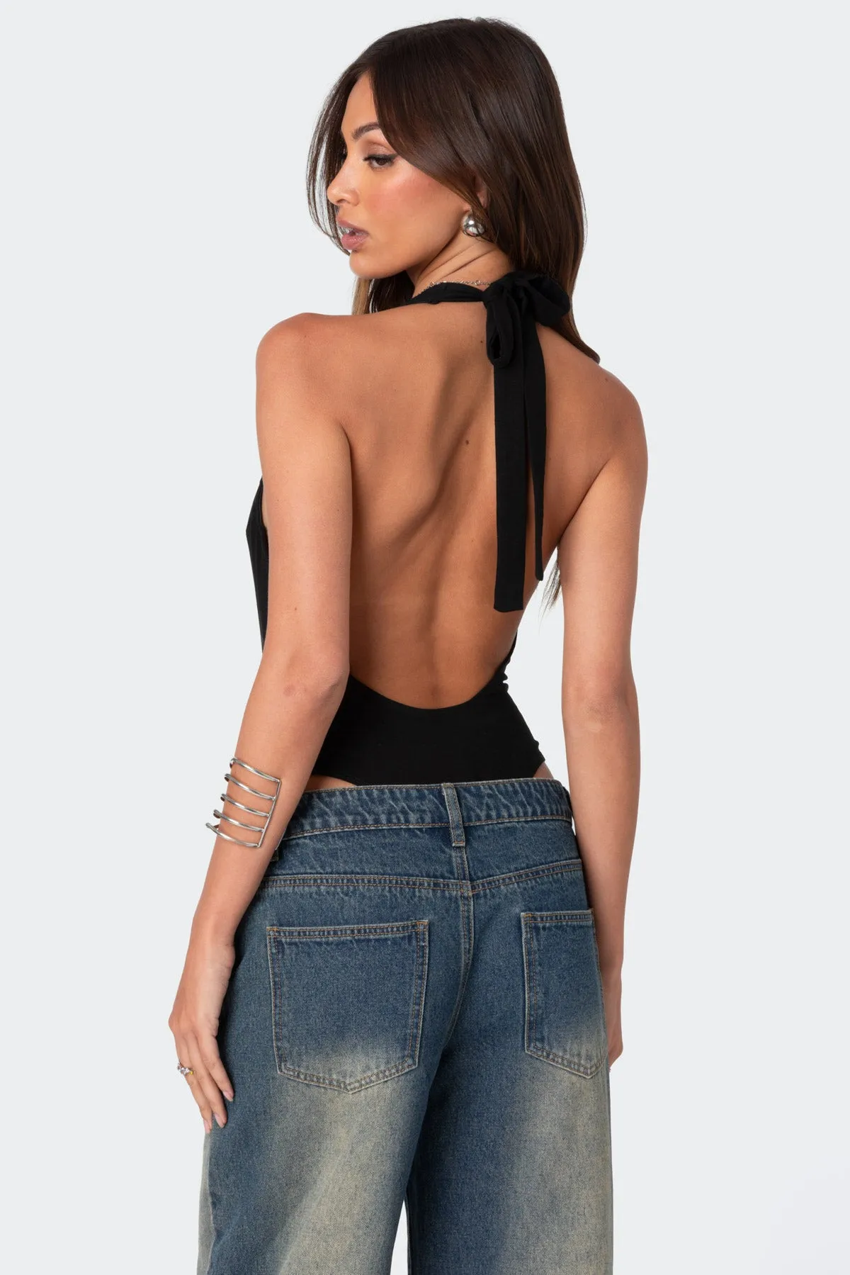 Deep V Backless Bodysuit sold by Edikted product image thumbnail 4