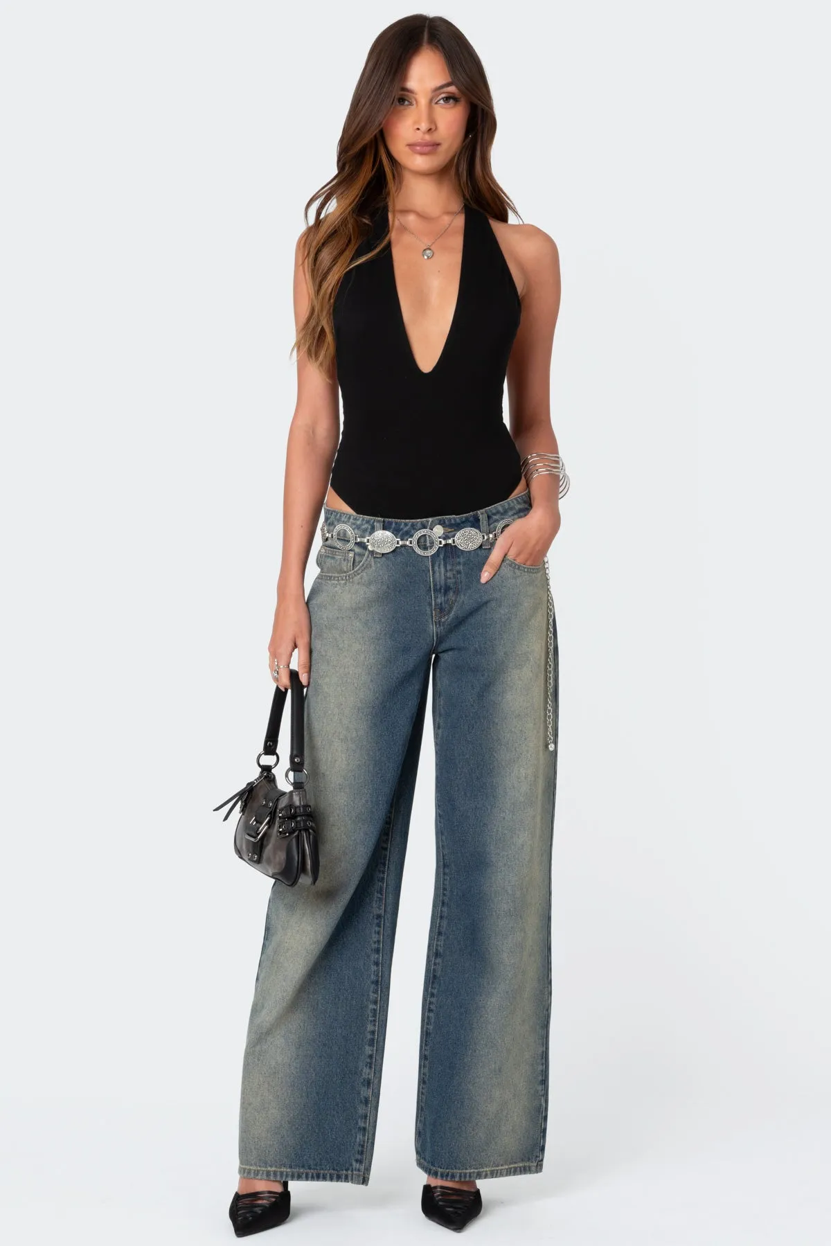 Deep V Backless Bodysuit sold by Edikted product image thumbnail 5
