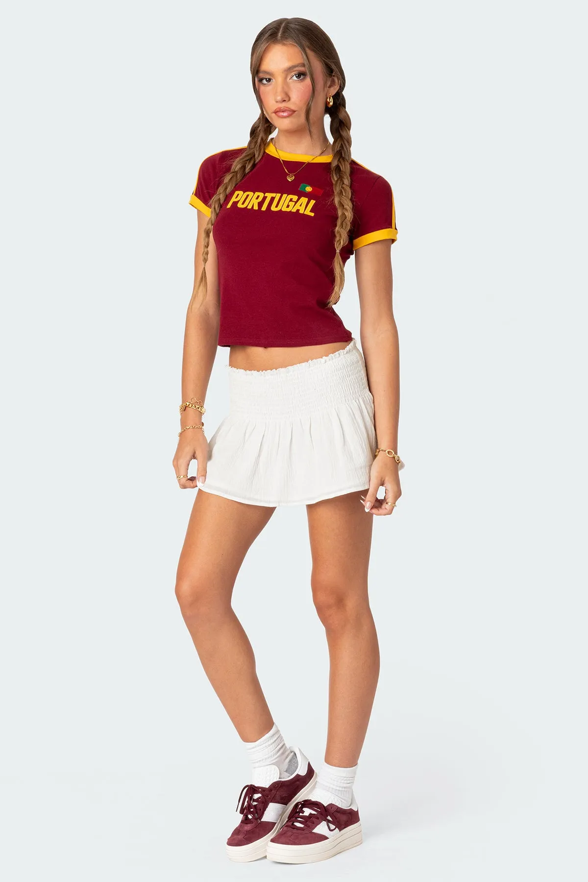 Camellia Cotton Scrunch Mini Skirt sold by Edikted product image thumbnail 5