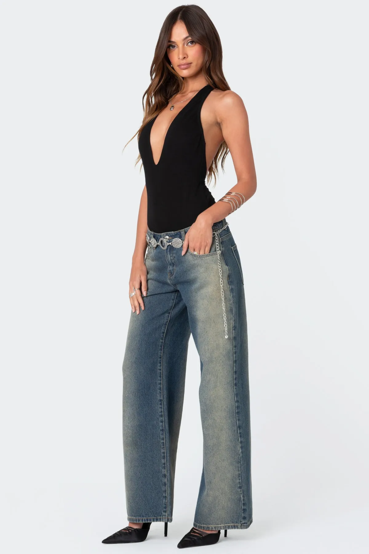 Deep V Backless Bodysuit sold by Edikted product image thumbnail 2